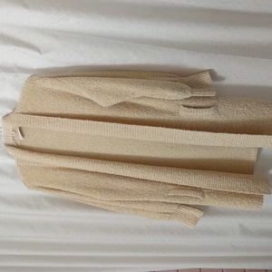 Vintage long sweater, cream, size L/XL